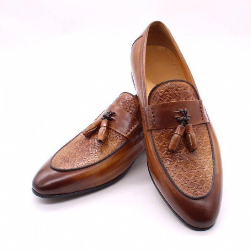 Ανδρικά Loafers Πολυτέλεια Exotic Slip On - Καφές