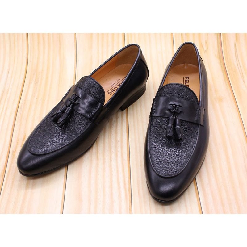 Ανδρικά Loafers Πολυτέλεια Exotic Slip On - Μαύρο