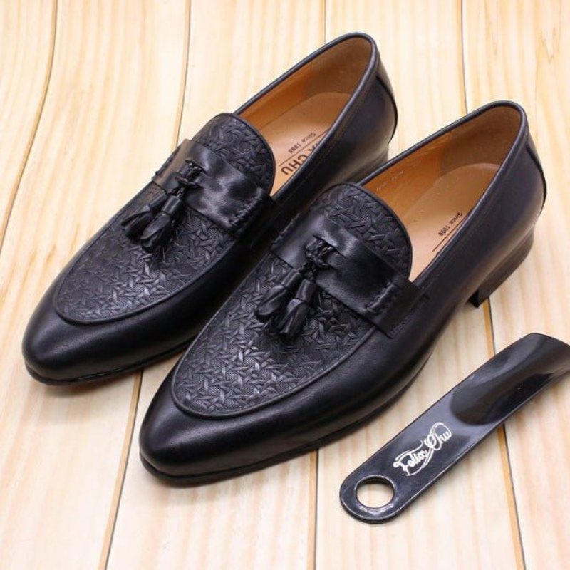 Ανδρικά Loafers Πολυτέλεια Exotic Slip On - Μαύρο