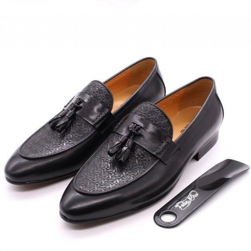 Ανδρικά Loafers Πολυτέλεια Exotic Slip On - Μαύρο