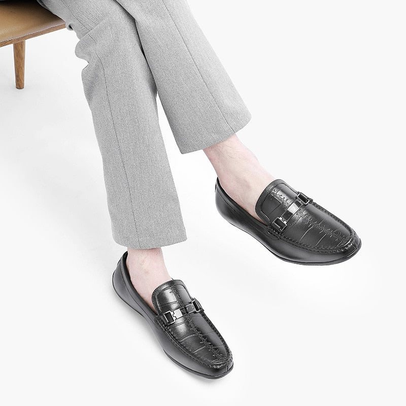 Ανδρικά Loafers Πολυτέλεια Exotic Waterproof Slip-on - Μαύρο