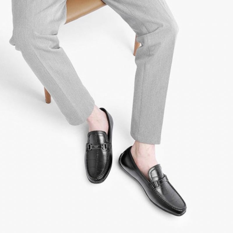 Ανδρικά Loafers Πολυτέλεια Exotic Waterproof Slip-on - Μαύρο