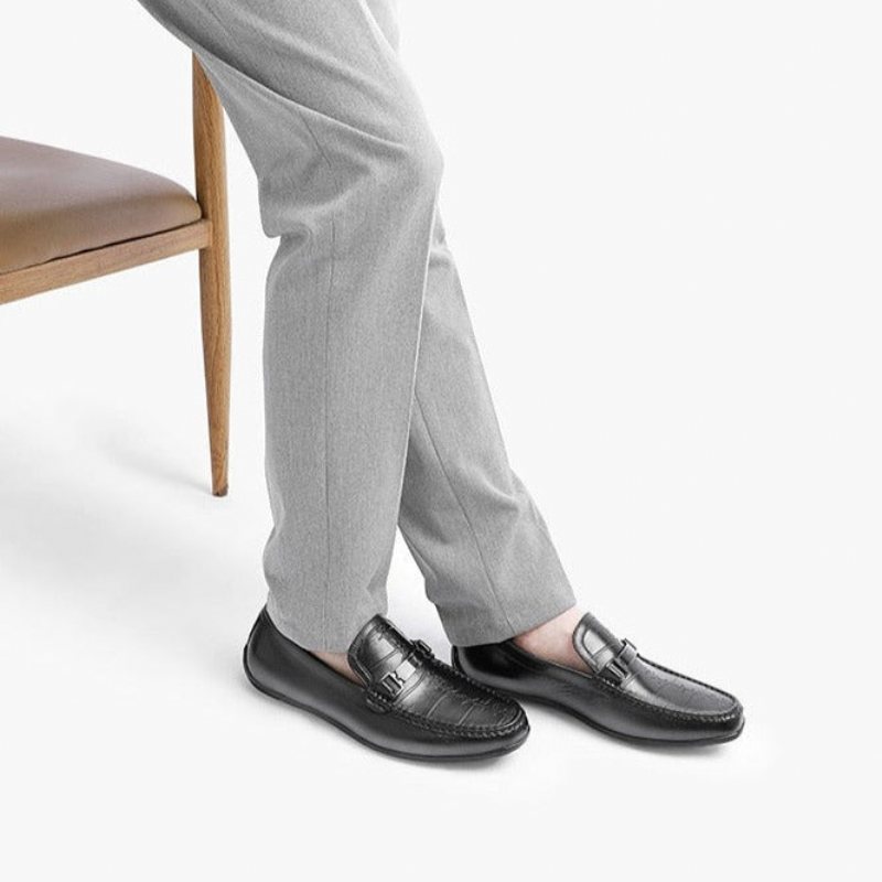 Ανδρικά Loafers Πολυτέλεια Exotic Waterproof Slip-on - Μαύρο