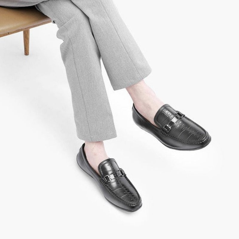 Ανδρικά Loafers Πολυτέλεια Exotic Waterproof Slip-on - Μαύρο