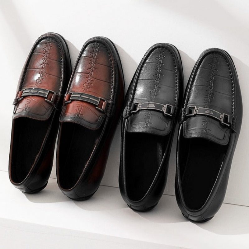 Ανδρικά Loafers Πολυτέλεια Exotic Waterproof Slip-on - Μαύρο