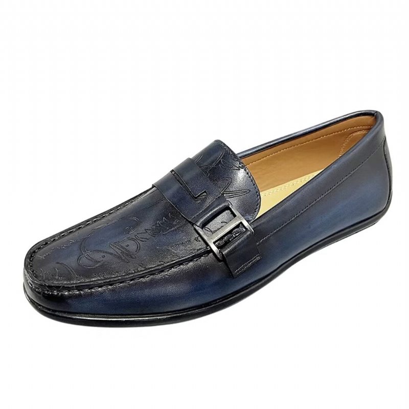 Ανδρικά Loafers Πολυτέλεια Flat Δερμάτινο Φόρεμα Αγελάδας - Καφέ