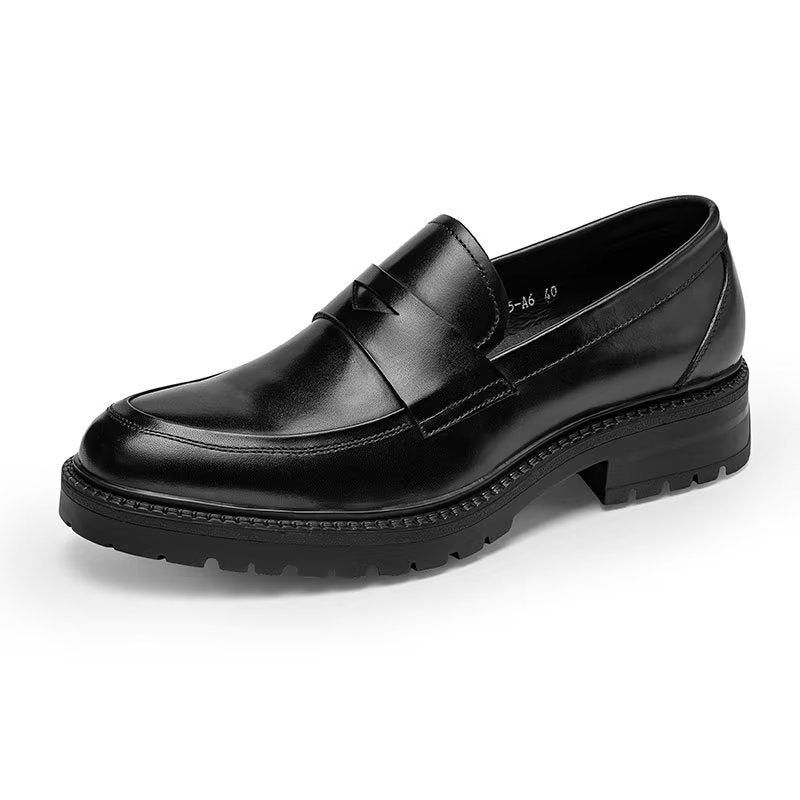 Ανδρικά Loafers Πολυτέλεια Leather Chic Slip-on Παπούτσια - Μαύρο