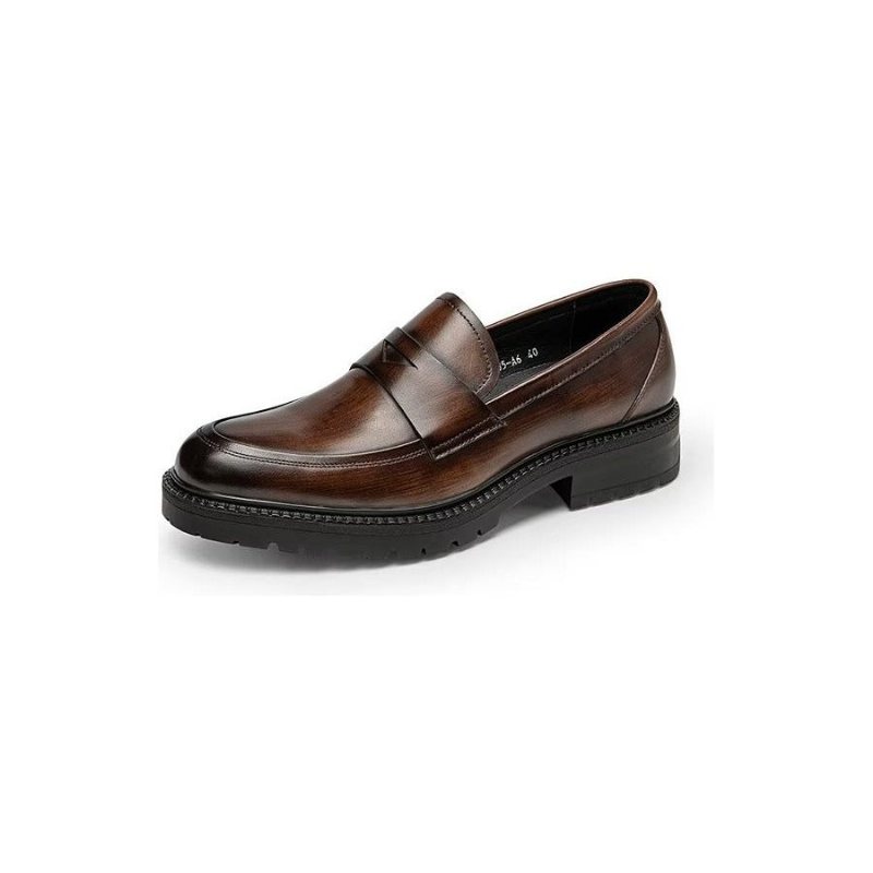 Ανδρικά Loafers Πολυτέλεια Leather Chic Slip-on Παπούτσια - Καφέ