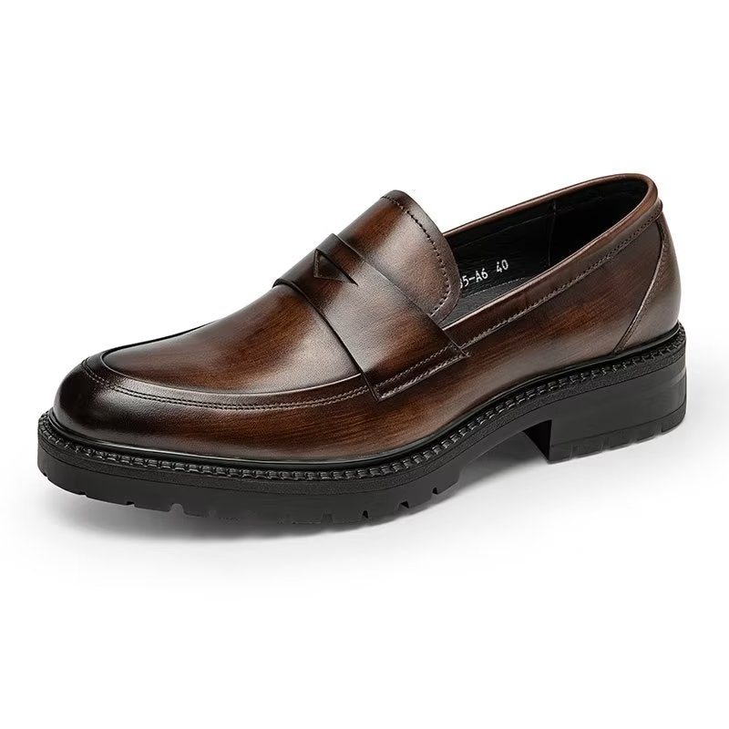 Ανδρικά Loafers Πολυτέλεια Leather Chic Slip-on Παπούτσια - Καφέ