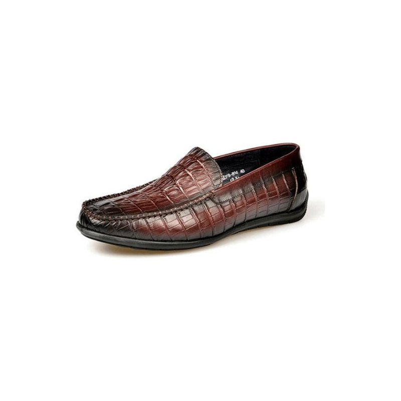 Ανδρικά Loafers Πολυτέλεια Leather Crocodile Daily Business Slip On - Κόκκινο