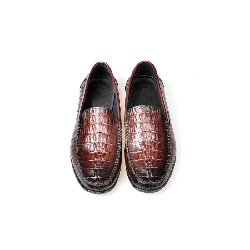 Ανδρικά Loafers Πολυτέλεια Leather Crocodile Daily Business Slip On - Κόκκινο