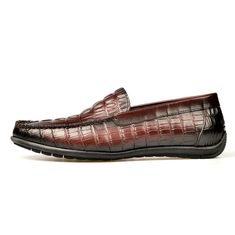 Ανδρικά Loafers Πολυτέλεια Leather Crocodile Daily Business Slip On - Κόκκινο