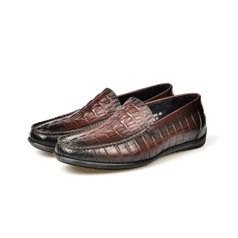 Ανδρικά Loafers Πολυτέλεια Leather Crocodile Daily Business Slip On - Κόκκινο