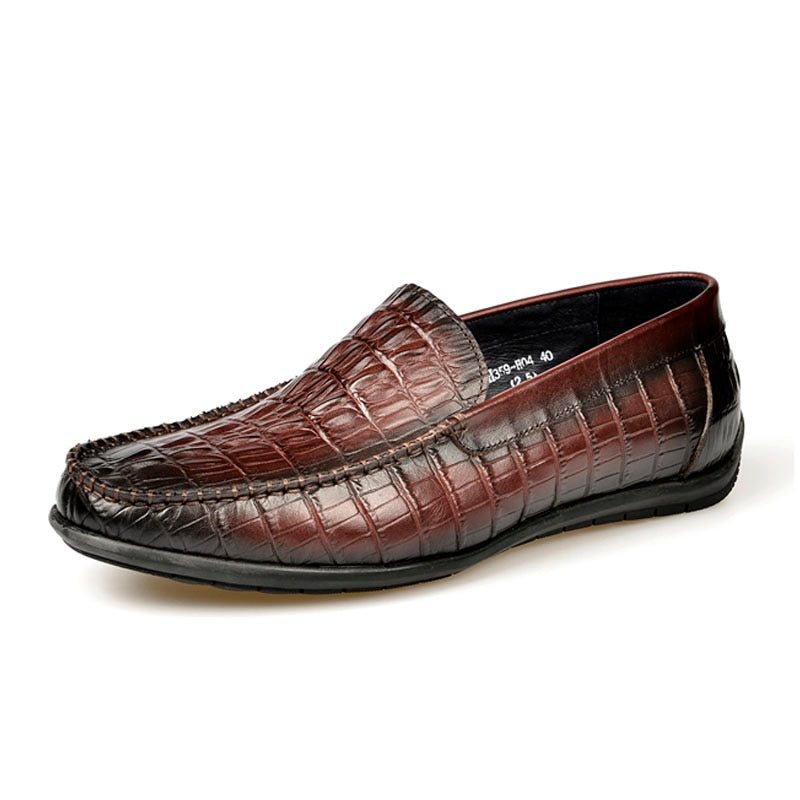 Ανδρικά Loafers Πολυτέλεια Leather Crocodile Daily Business Slip On - Κόκκινο