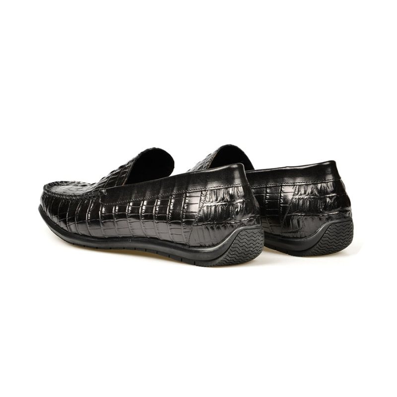 Ανδρικά Loafers Πολυτέλεια Leather Crocodile Daily Business Slip On - Μαύρο