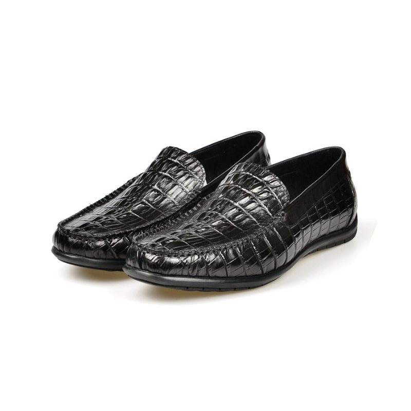 Ανδρικά Loafers Πολυτέλεια Leather Crocodile Daily Business Slip On - Μαύρο