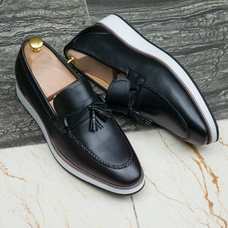 Ανδρικά Loafers Πολυτέλεια Leather Elegant Tassel - Μαύρο 