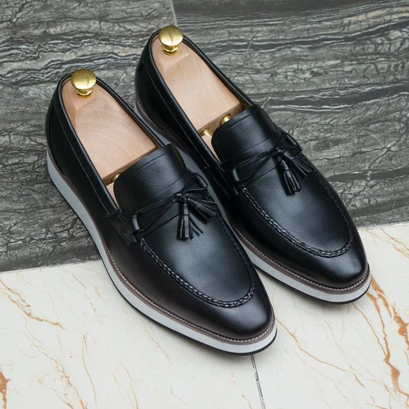 Ανδρικά Loafers Πολυτέλεια Leather Elegant Tassel - Μαύρο 