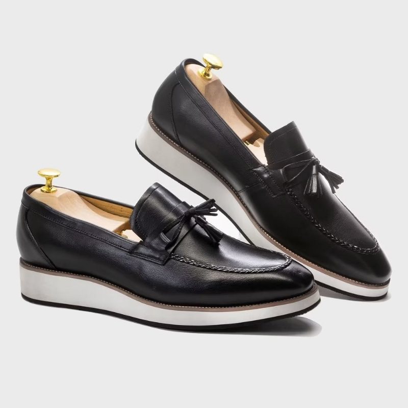 Ανδρικά Loafers Πολυτέλεια Leather Elegant Tassel - Μαύρο 