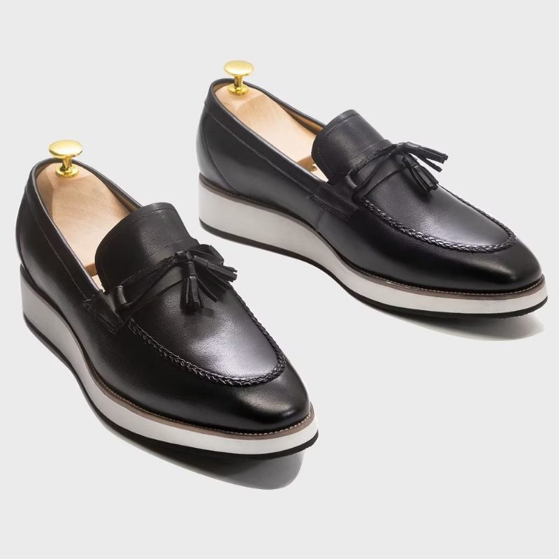 Ανδρικά Loafers Πολυτέλεια Leather Elegant Tassel - Μαύρο 