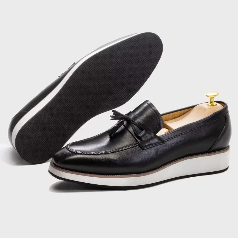 Ανδρικά Loafers Πολυτέλεια Leather Elegant Tassel - Μαύρο 