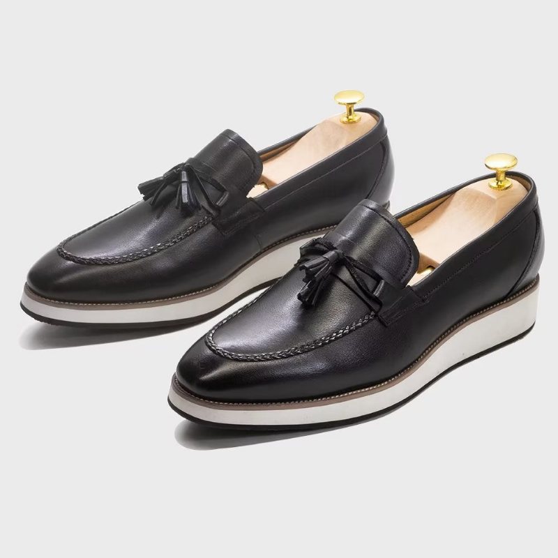 Ανδρικά Loafers Πολυτέλεια Leather Elegant Tassel - Μαύρο 