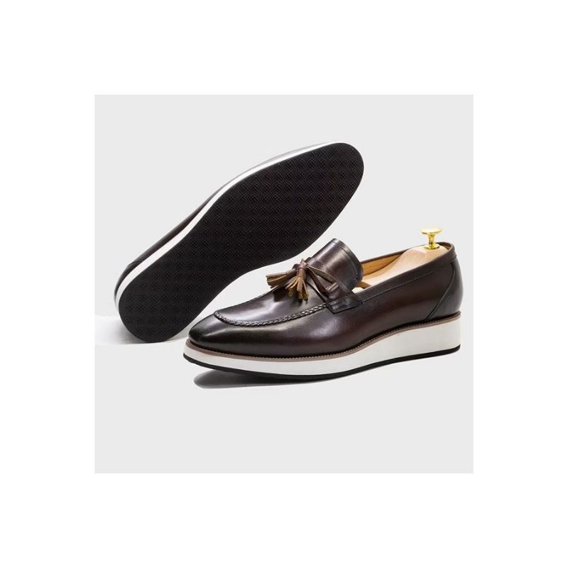 Ανδρικά Loafers Πολυτέλεια Leather Elegant Tassel - Καφές