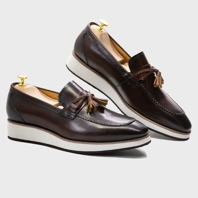 Ανδρικά Loafers Πολυτέλεια Leather Elegant Tassel - Καφές