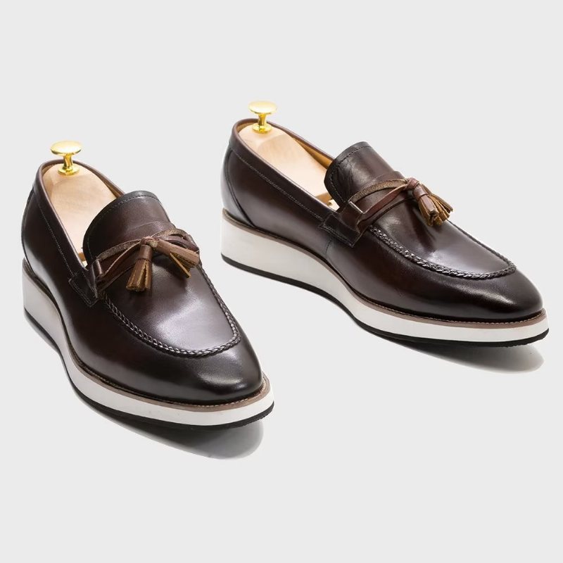 Ανδρικά Loafers Πολυτέλεια Leather Elegant Tassel - Καφές