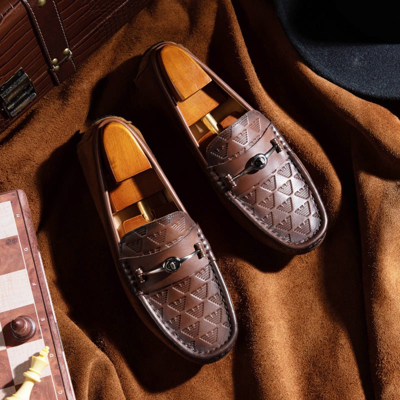 Ανδρικά Loafers Πολυτέλεια Rome Leather Slip-on Banquet - Καφές