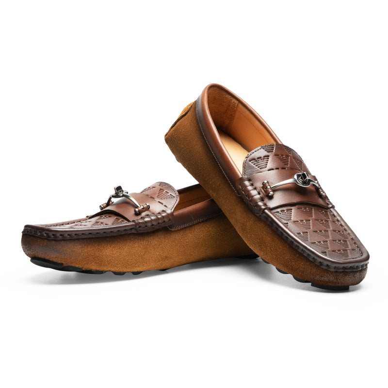 Ανδρικά Loafers Πολυτέλεια Rome Leather Slip-on Banquet - Καφές