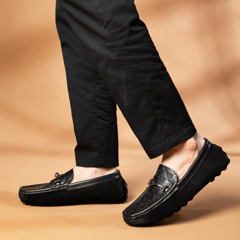 Ανδρικά Loafers Πολυτέλεια Rome Leather Slip-on Banquet - Μαύρος