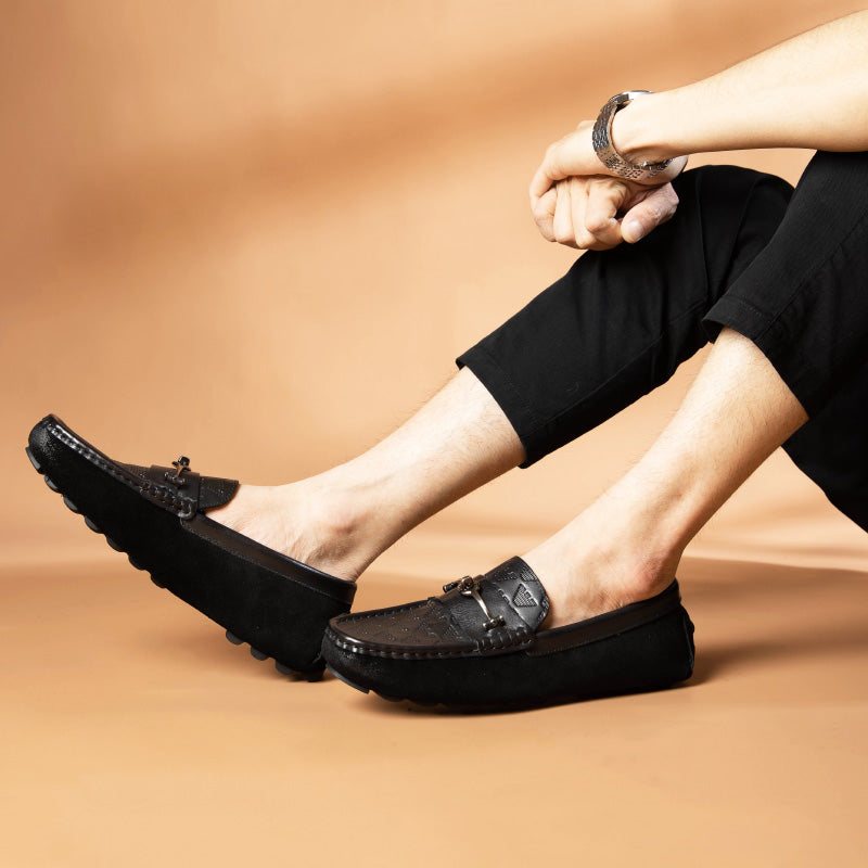 Ανδρικά Loafers Πολυτέλεια Rome Leather Slip-on Banquet - Μαύρος