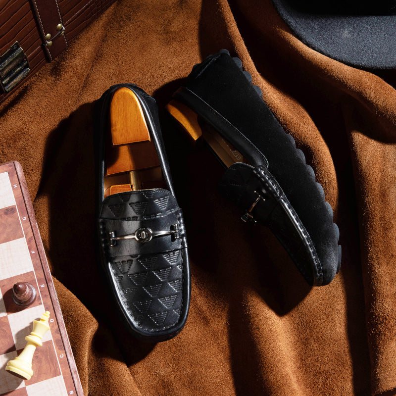 Ανδρικά Loafers Πολυτέλεια Rome Leather Slip-on Banquet - Μαύρος