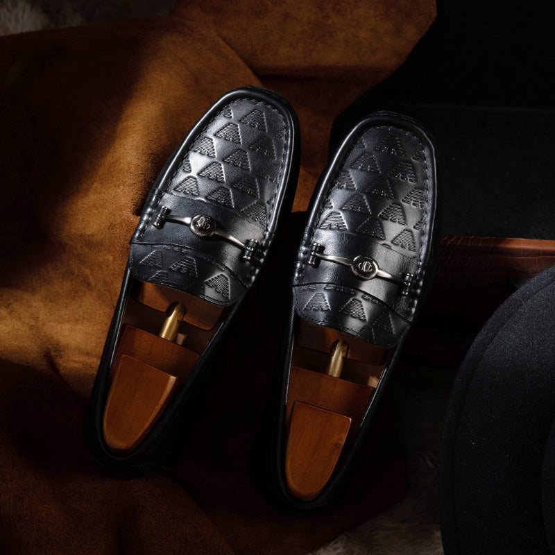 Ανδρικά Loafers Πολυτέλεια Rome Leather Slip-on Banquet - Μαύρος