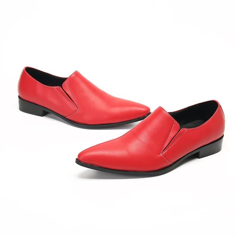 Ανδρικά Loafers Πολυτέλεια Smooth Leather Elegant Slip-on - Κόκκινο