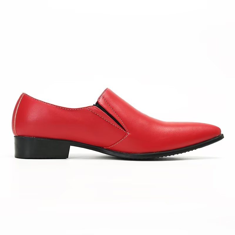 Ανδρικά Loafers Πολυτέλεια Smooth Leather Elegant Slip-on - Κόκκινο