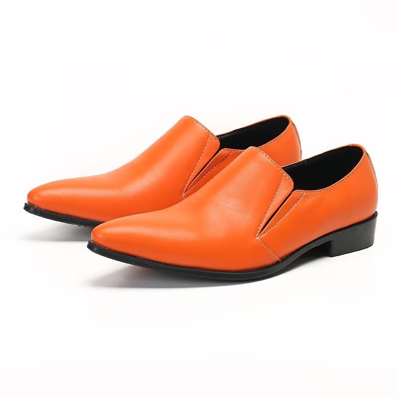 Ανδρικά Loafers Πολυτέλεια Smooth Leather Elegant Slip-on - Πορτοκαλί