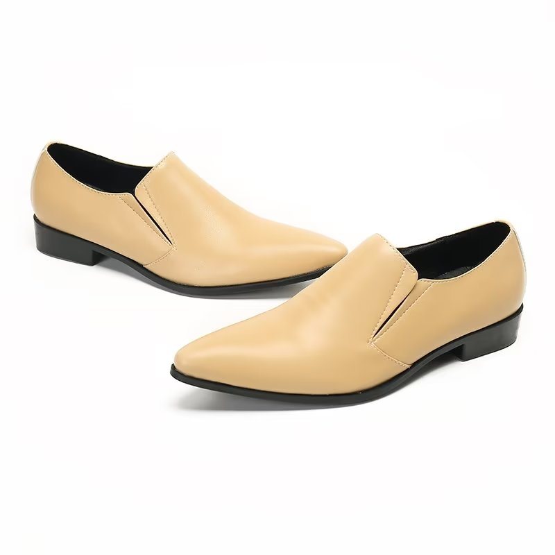 Ανδρικά Loafers Πολυτέλεια Smooth Leather Elegant Slip-on - Μπεζ