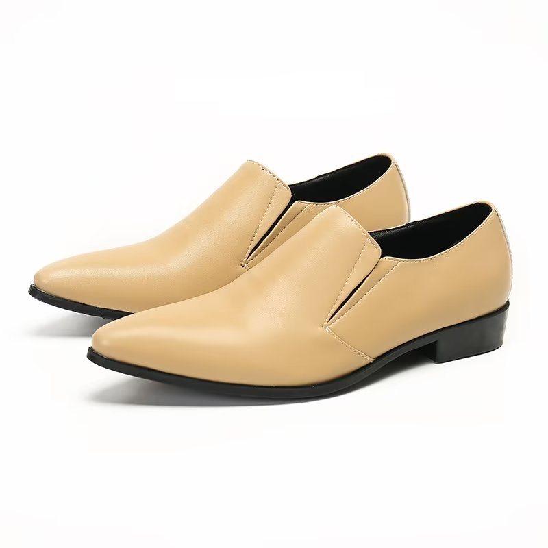 Ανδρικά Loafers Πολυτέλεια Smooth Leather Elegant Slip-on - Μπεζ