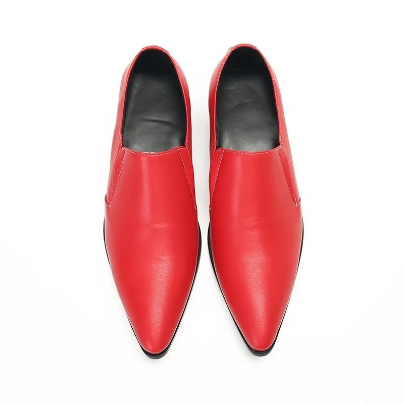 Ανδρικά Loafers Πολυτέλεια Smooth Leather Elegant Slip-on - Κόκκινο