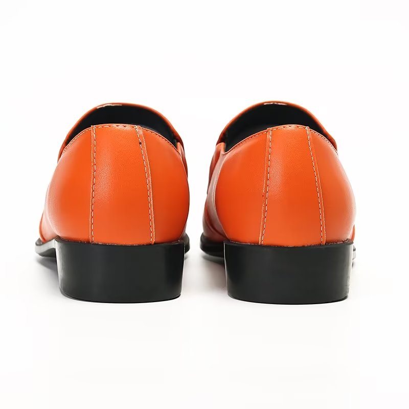 Ανδρικά Loafers Πολυτέλεια Smooth Leather Elegant Slip-on - Πορτοκαλί