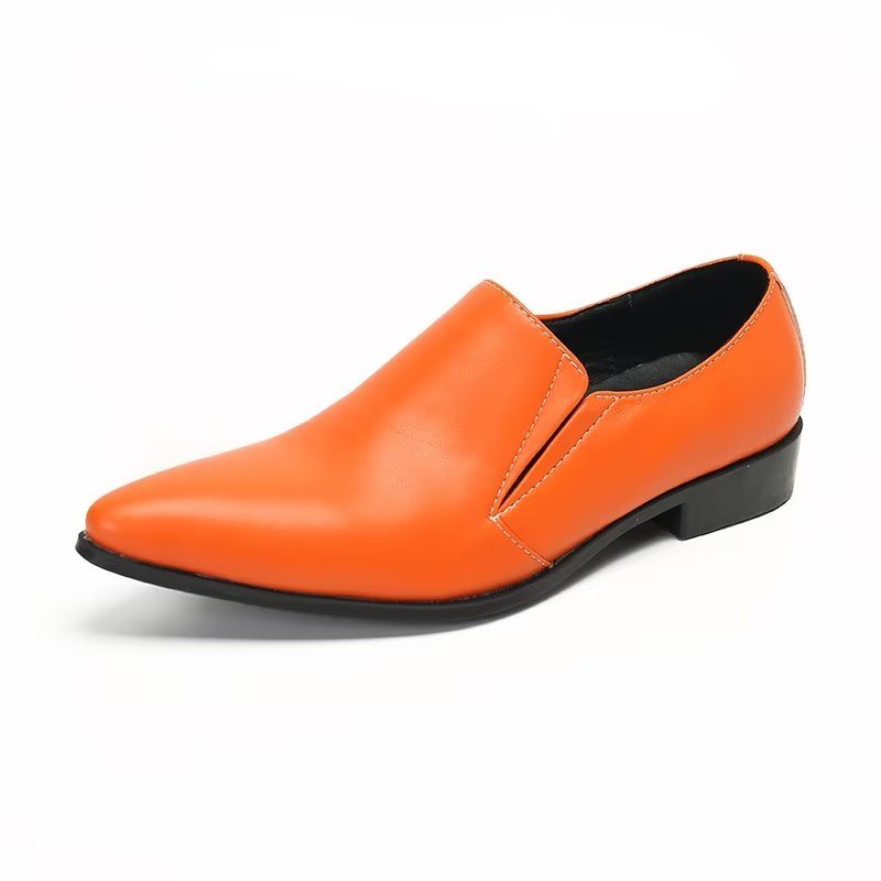 Ανδρικά Loafers Πολυτέλεια Smooth Leather Elegant Slip-on - Πορτοκαλί