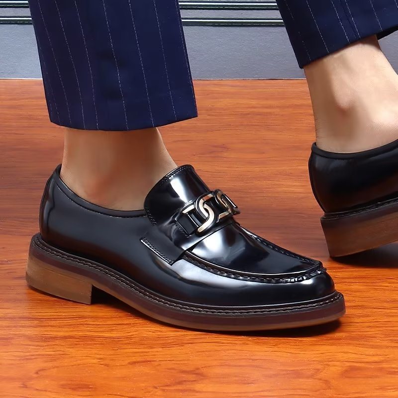 Ανδρικά Loafers Πολυτέλεια Δερμάτινα Slip-on Παπούτσια - Μαύρο 