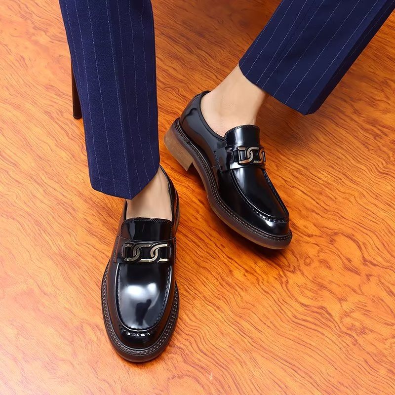 Ανδρικά Loafers Πολυτέλεια Δερμάτινα Slip-on Παπούτσια - Μαύρο 