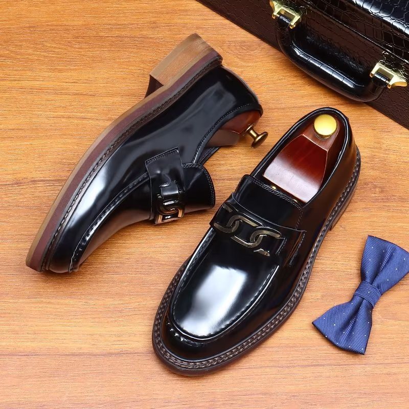 Ανδρικά Loafers Πολυτέλεια Δερμάτινα Slip-on Παπούτσια - Μαύρο 