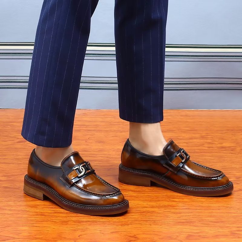 Ανδρικά Loafers Πολυτέλεια Δερμάτινα Slip-on Παπούτσια - Καφές