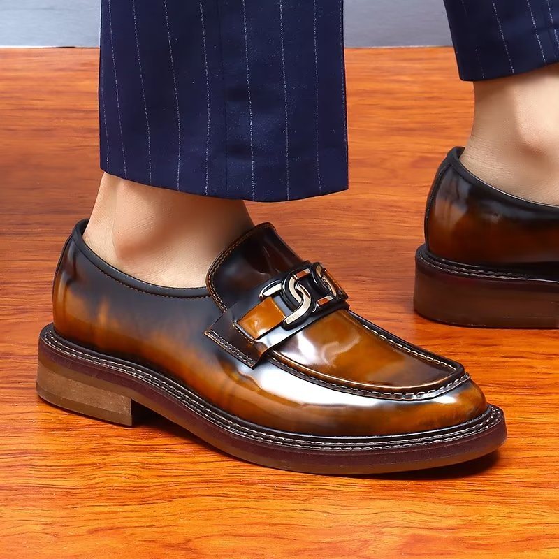 Ανδρικά Loafers Πολυτέλεια Δερμάτινα Slip-on Παπούτσια - Καφές