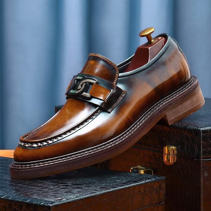 Ανδρικά Loafers Πολυτέλεια Δερμάτινα Slip-on Παπούτσια - Καφές