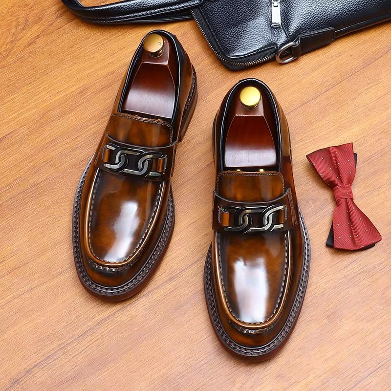 Ανδρικά Loafers Πολυτέλεια Δερμάτινα Slip-on Παπούτσια - Καφές